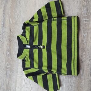 Gymboree boys 12-24m fleece pullover quarter zip penguin striped winter